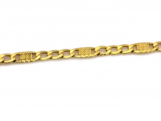 Złota bransoletka figaro błyszcząca