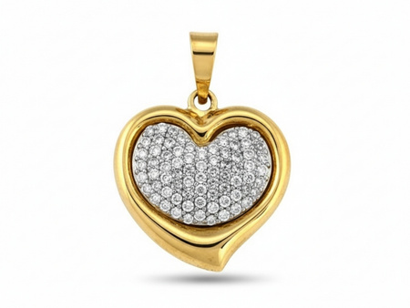 Złota zawieszka serce z cyrkoniami