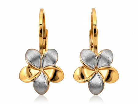 Złote kolczyki kwiaty angielskie zapięcie