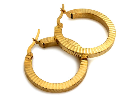 Kolczyki złote koła frezowane 28mm