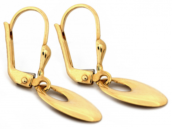 Kolczyki złote wiszące błyszczące subtelne