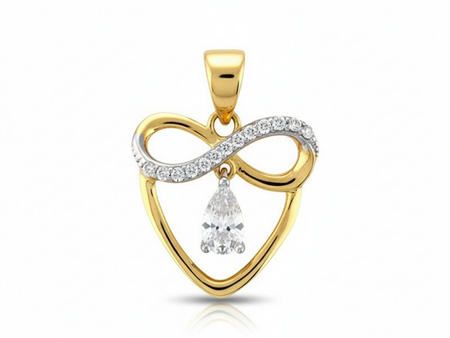 Zawieszka serce z nieskończonością złota