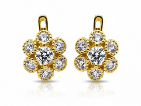 Kolczyki złote dla dziewczynki kwiatuszki