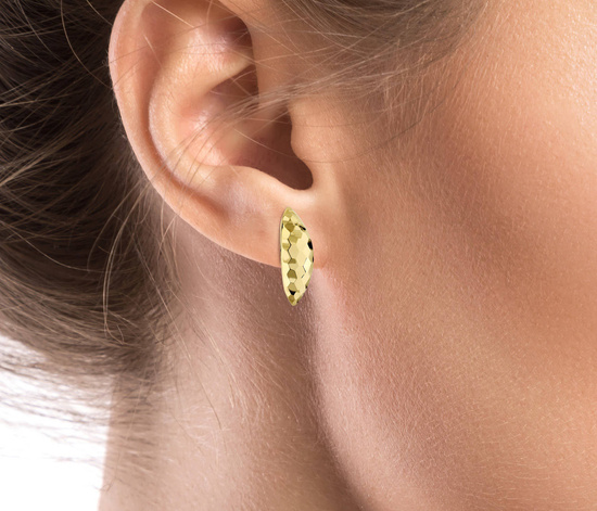 Złote kolczyki 333 diamentowane - klasyczne