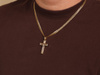 Złoty krzyżyk zawieszka wisiorek z Jezusem