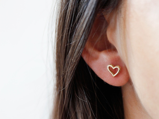 Kolczyki złote serca na sztyfcie 