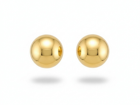 Kuleczki złote kolczyki na sztyfcie 5mm
