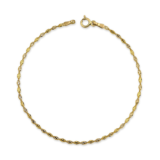 Złota bransoletka 585 finezyjny singapur