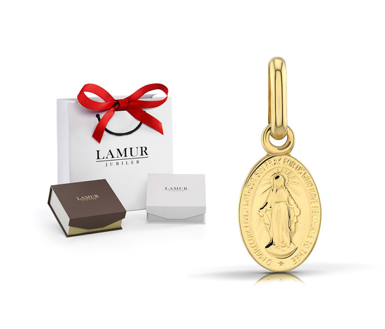 Złota zawieszka 585 - cudowny medalik