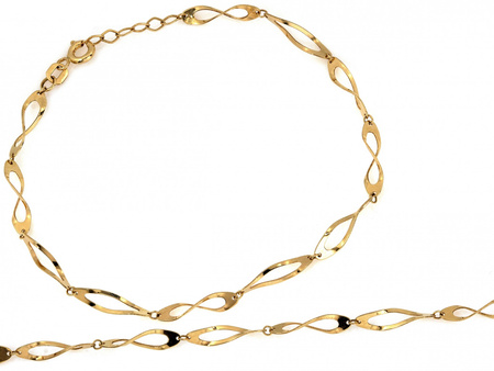 Bransoletka złota duże skręcone ogniwa