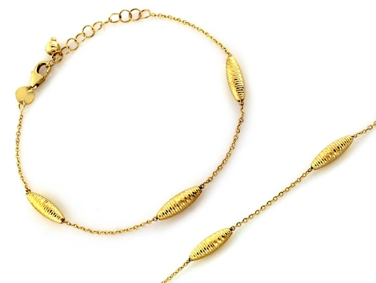 Bransoletka złota z podłużnymi ozdobami