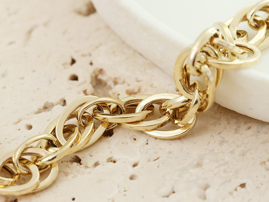 Gruba złota bransoleta modna duże ogniwa