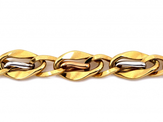 Bransoletka złota z błyszczących dużych ogniw