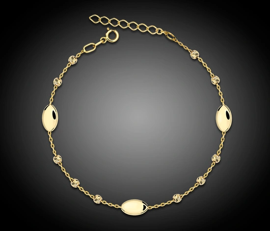 Złota bransoletka 375 łezki z kuleczkami