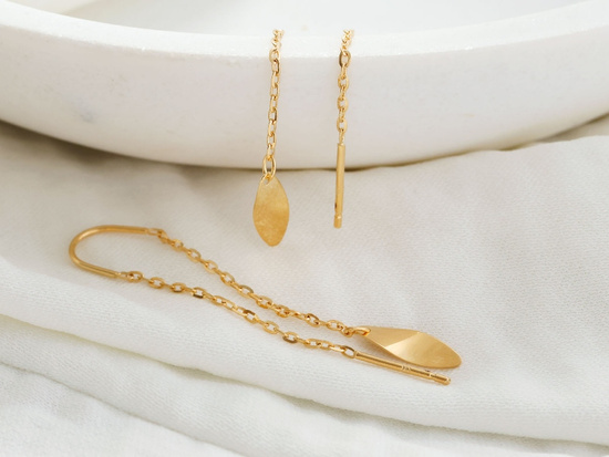 Kolczyki złote długie przeciągane