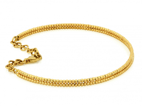 Złota bransoletka sztywna bangle otwarta regulowana