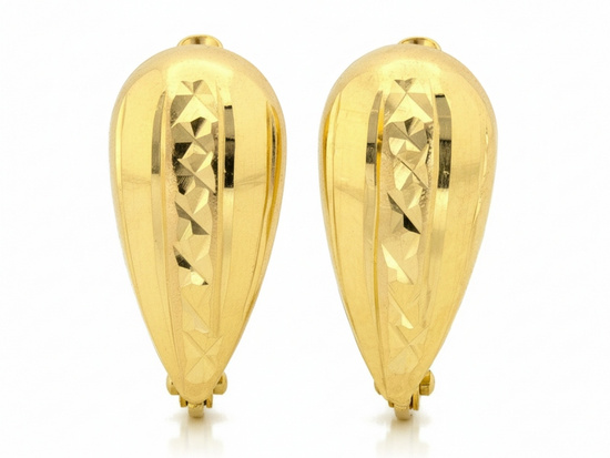 Złote kolczyki frezowane zapięcie angielskie