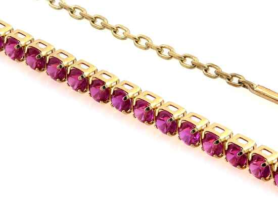 Kolczyki złote długie wiszące z czerwonymi cyrkoniami