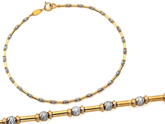 Bransoletka złota delikatna z dyskretnych elementów