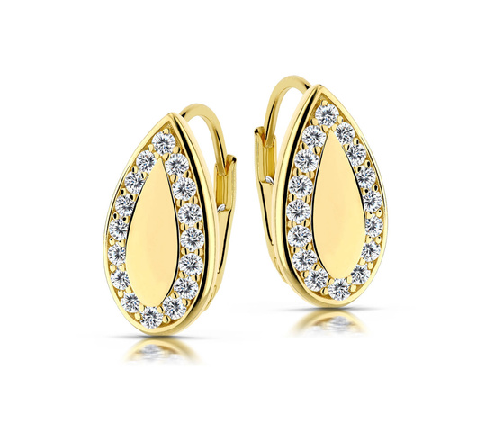 Złote kolczyki 585 z cyrkoniami - klasyczne