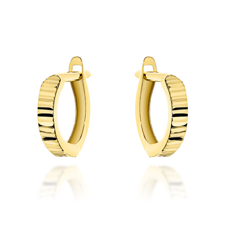 Złote kolczyki 585 diamentowane - klasyczne