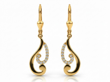 Kolczyki złote długie wiszące idealne dla mamy