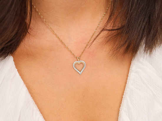 Zawieszka złote serce z cyrkoniami