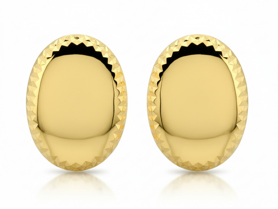 Kolczyki złote angielskie błyszczące owalne