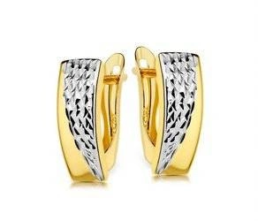 Złote kolczyki 375 diamentowane - klasyczne