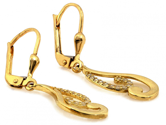 Kolczyki złote długie wiszące idealne dla mamy