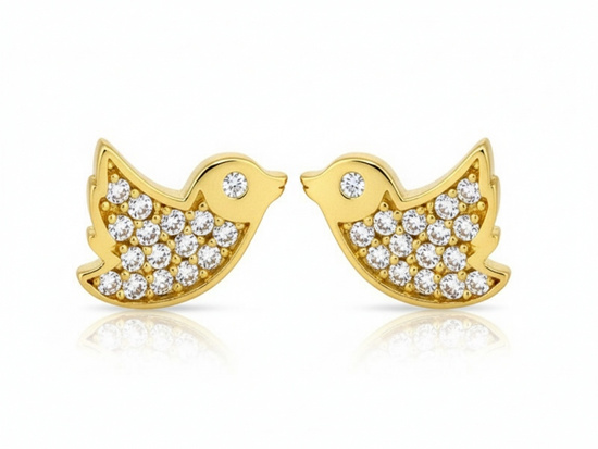 Kolczyki złote ptaki jaskółki