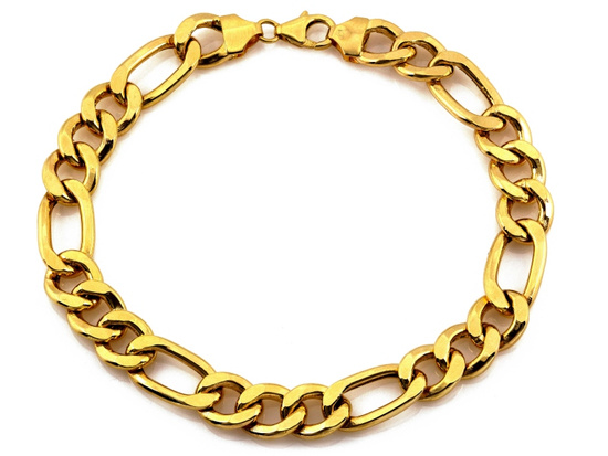 Złota bransoletka gruba męska figaro