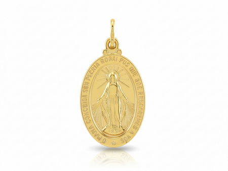 Złoty medalik niepokalana owalny