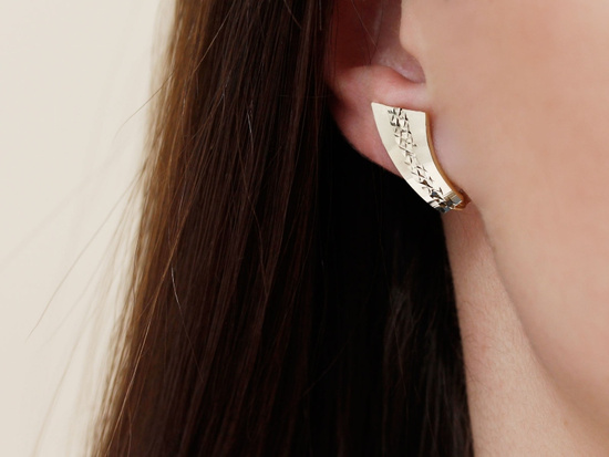 Złote kolczyki angielskie zapięcie eleganckie