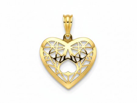 Zawieszka złota ażurowe serce