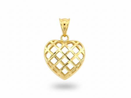 Zawieszka złota diamentowana serce ażurowe