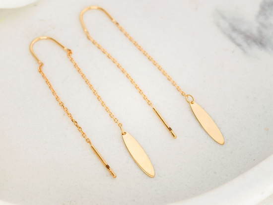 Kolczyki złote wiszące przeciągane długie