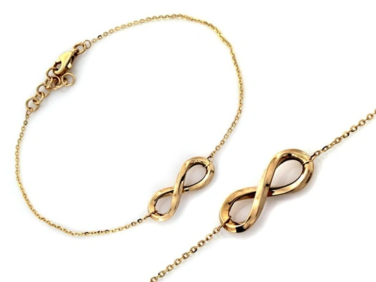 Złota bransoletka celebrytka z nieskończonoscią