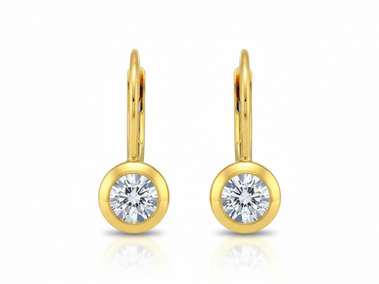 Złote kolczyki z cyrkonią
