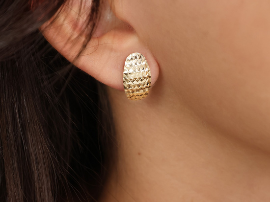 Kolczyki złote owalne angielskie blaszki