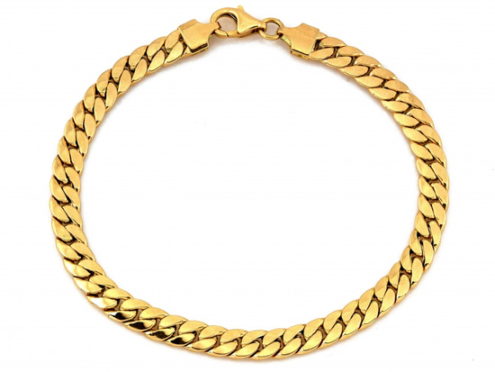 Złota bransoletka gruby splot łańcuszkowa