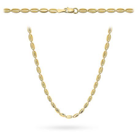 Złoty naszyjnik 585 z diamentowanymi owalami