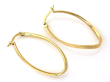 Kolczyki złote długie owalne sztywne