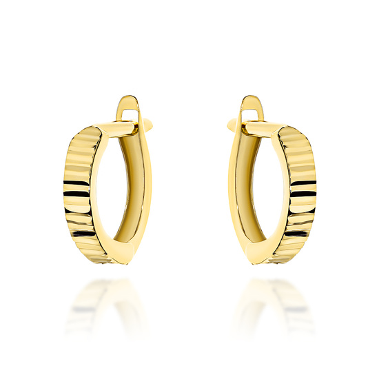 Złote kolczyki 585 diamentowane - klasyczne