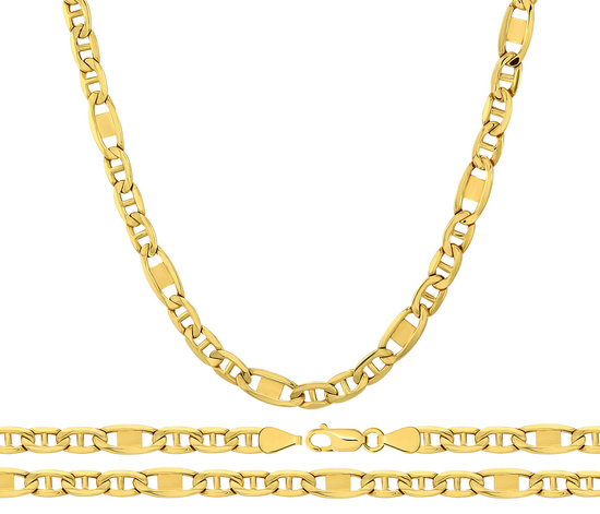 Złoty łańcuszek 585 Gucci Marina z blaszkami 