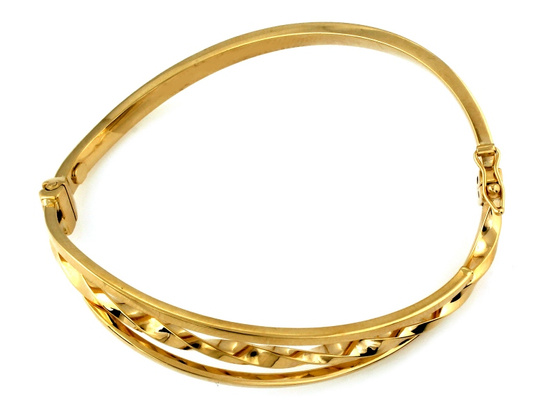 Bransoletka złota sztywna szeroka