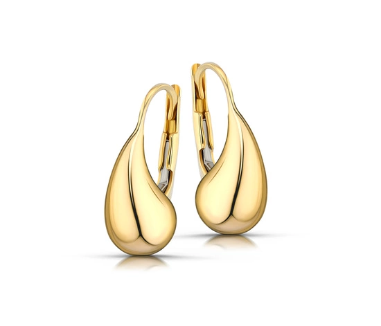 Złote kolczyki 375 nowoczesne duże krople, łezki