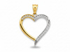 Złote serce dwukolorowe z cyrkoniami wisiorek zawieszka
