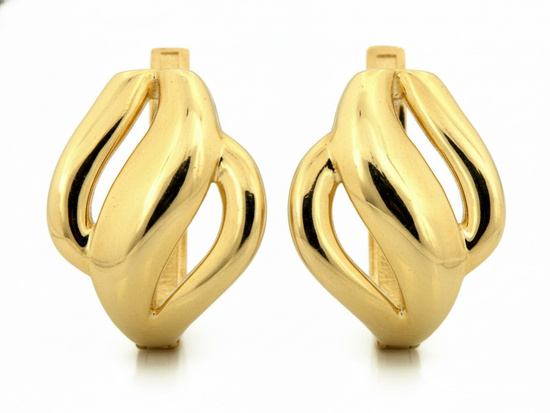 Złote kolczyki angielskie eleganckie do każdej stylizacji