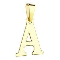 Złota literka A - zawieszka 585